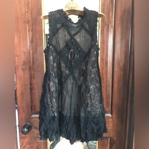 Free people black and lace tunic